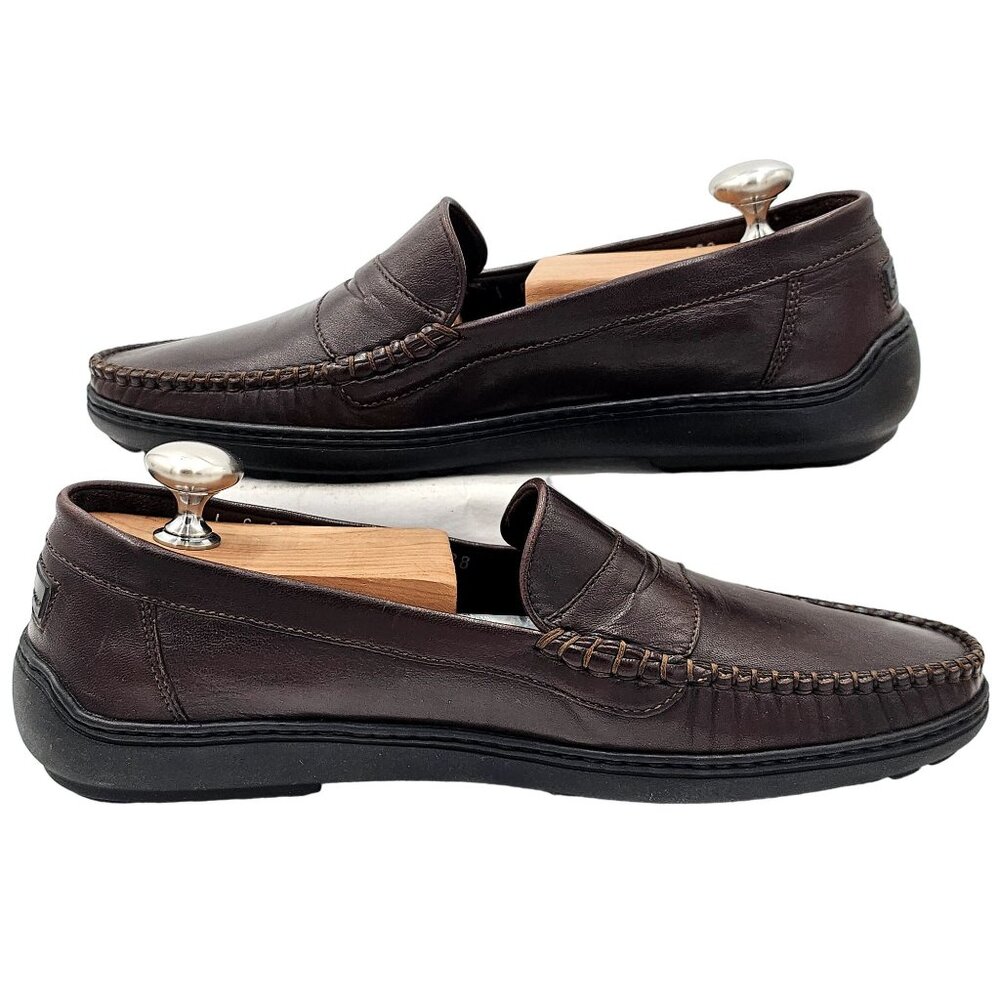 Vintage Bragano Loafers Cole Haan Italy Mens 7 Brown Leather Dress Shoes Loafers - Picture 11 of 13